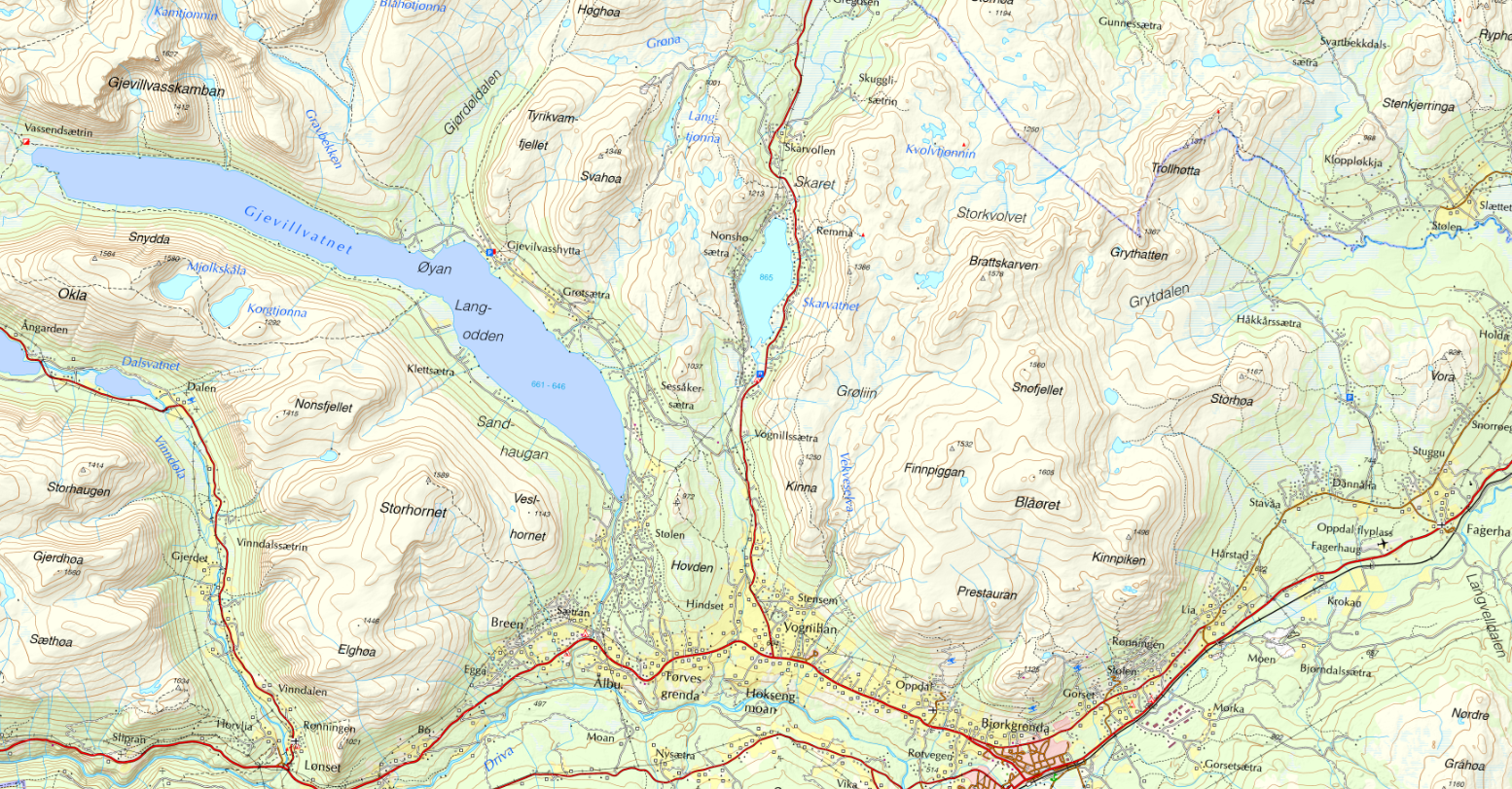 Kart - sånn omtrentlig der Kameratbua er på kartet